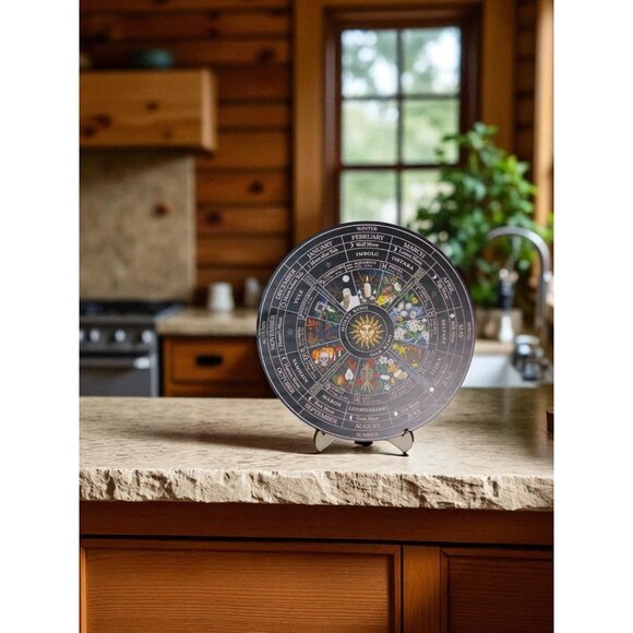Witchs Wheel Of The Year 12" Wooden Pagan Calendar Decor - Picture 5 of 12